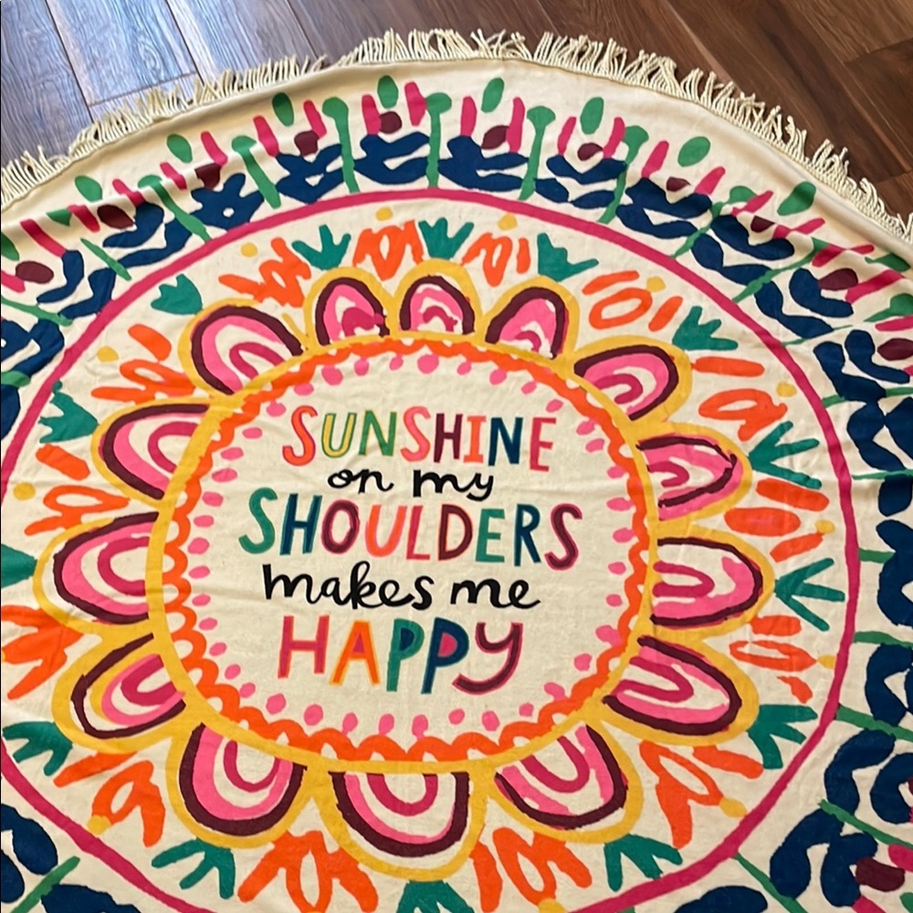 Colorful Round Wall Decor with Fringe